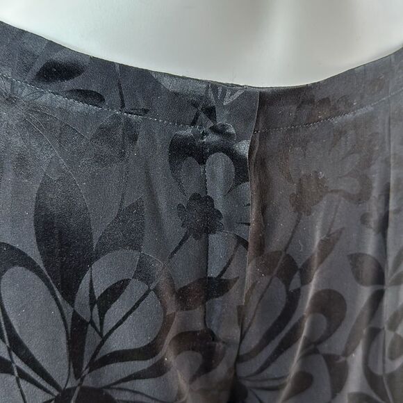 Lolita Lempicka Premier Floral Black Pant Wide Leg Silk Small - Picture 10 of 10